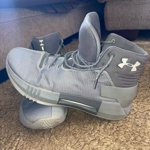 Gray Under Armor Basketball Shoes